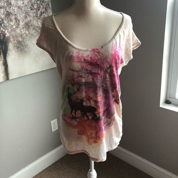 VINTAGE y2k Billabong deer graphic deer tee short sleeve shirt skater punk - Picture 3 of 9